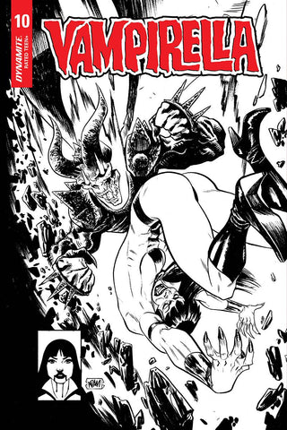 Vampirella #10 - 1:25 Ratio B&W Variant - Adam Gorham