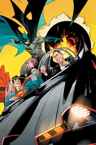 Batman/Superman: World's Finest #1 - 1:100 Ratio Card Stock Variant - Jerry Seinfeld in the Batmobile Getting Coffee - Dan Mora