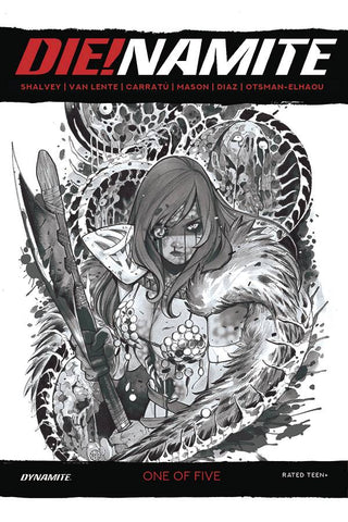 Die!Namite #1 - 1:35 Ratio Red Sonja Grayscale Variant - Peach Momoko