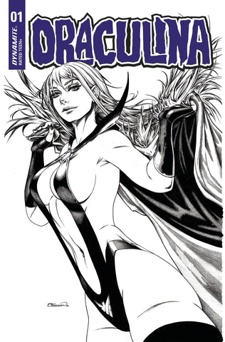 Draculina #1 - 1:40 Ratio B&W Variant - Collette Turner