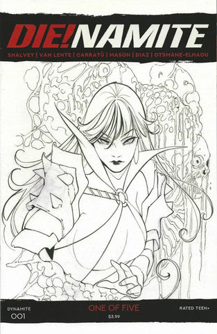 Die!Namite #1 - 1:25 Ratio Vampirella B&W Variant - Peach Momoko