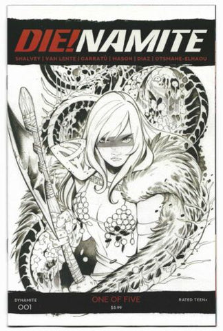 Die!Namite #1 - 1:30 Ratio Red Sonja B&W Variant - Peach Momoko