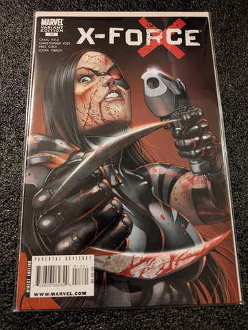 X-Force #17 Cover B-Bloody Variant Cover (Marvel Comics September 2009) VF+