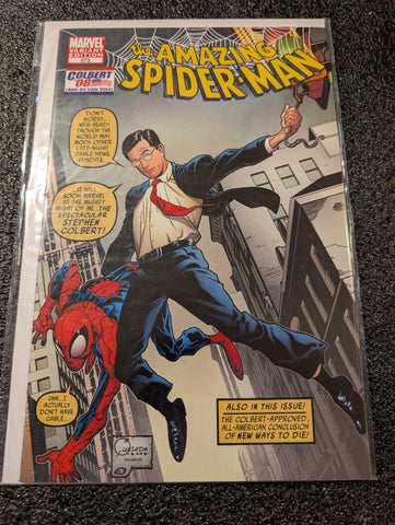 The Amazing Spider-Man #573 Variant Edition-Stephen Colbert '08-Joe Quesada NM