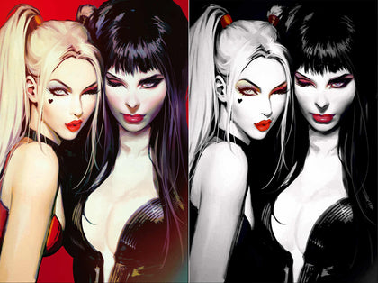 Harley Quinn X Elvira #1 - NYCC CK Shared Exclusive - Sozomaika, Faces by Rachie