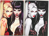 Harley Quinn X Elvira #1 - DOUBLE SIGNED NYCC CK Shared Exclusive - Face by Rachie, Sozomaika