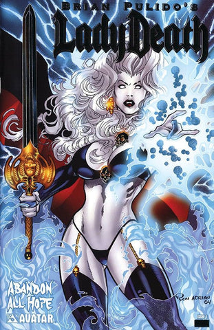 Lady Death: Abandon All Hope #1 - Platinum Foil - DAMAGED COPY - Ron Adrian