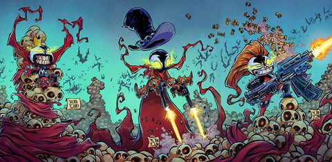 King Spawn #50, Gunslinger Spawn #50, Scorched #50 - Connecting Set - Skottie Young