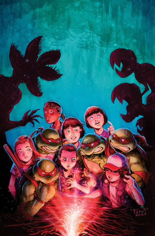 Teenage Mutant Ninja Turtles x Stranger Things #2 - 1:25 Ratio Variant - DAMAGED COPY - Fero Pe