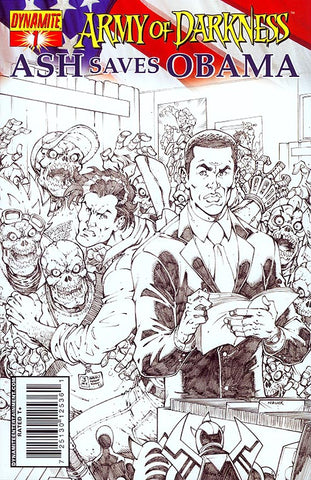 Army of Darkness Ash Saves Obama #1 - 1:10 Ratio Variant - Todd Nauck