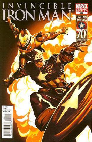 Invincible Iron Man #502 - Captain America 70th Anniversary - Michael Del Mundo