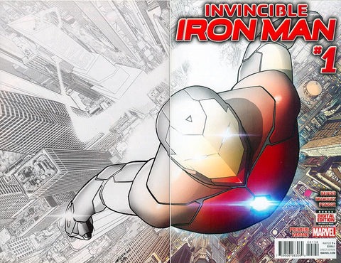 Invincible Iron Man #1 - Wrap-Around - David Marquez