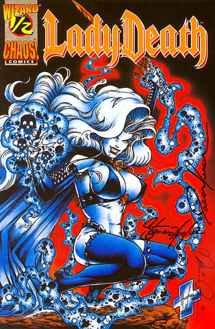 Lady Death #1/2 - Limited 2500 - Triple Signed - Steven Hughes